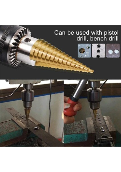 4-20MM Hss Düz Yivli Kademeli Matkap Ucu Ahşap Metal Delik Kesici Çekirdek Matkap Ucu Pagoda Matkap Ucu (Yurt Dışından)