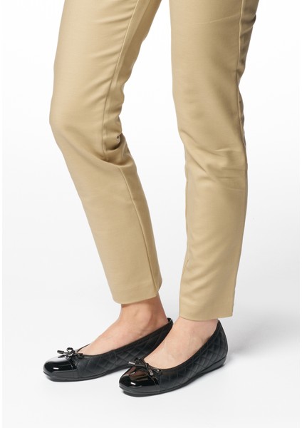 Kadın Siyah Annytah Kapitone Desenli Deri Babet D467NB05402C9999