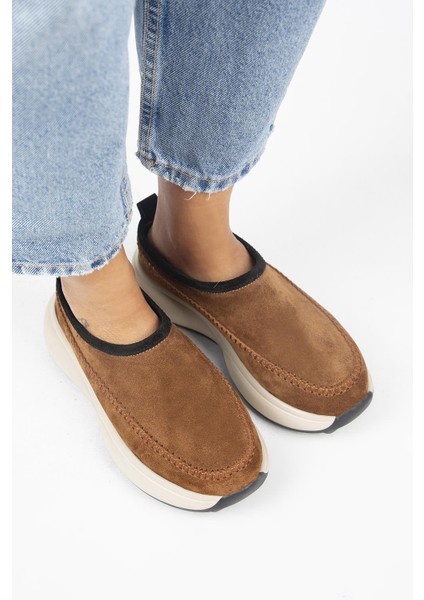 Adela Kadın Deri Sabo Taba Terlik modelleri