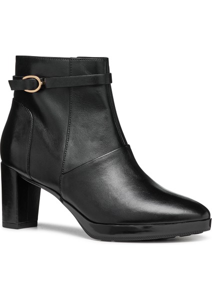 Kadın Siyah D Walk Pleasure Fermuarlı Kalın Topuklu Deri Bot D46TEA00043C9999 fiyatları