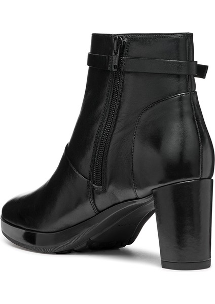 Kadın Siyah D Walk Pleasure Fermuarlı Kalın Topuklu Deri Bot D46TEA00043C9999 modelleri