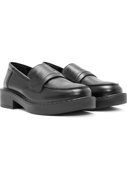 Kadın Siyah Maskülen Loafer 24WFE252418