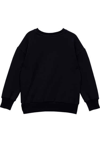 Kız Çocuk Çicek Aksesuarlı Sweatshirt - Siyah fırsatları