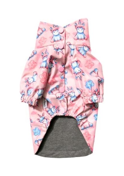 Pink Unicorn Içi Penye Küçük Irk Köpek Yağmurluğu modelleri