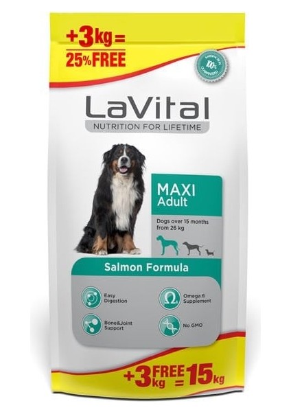 Lavital Maxi Somonlu Yetişkin Köpek Maması 15 kg