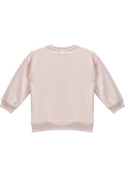 Kız Çocuk Fırfır Detaylı Sweatshirt - Pembe