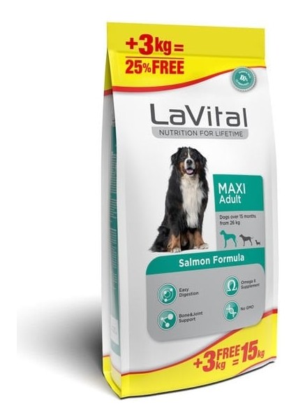 Lavital Maxi Somonlu Yetişkin Köpek Maması 15 kg