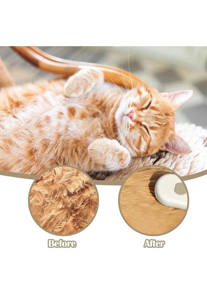 Yumuşak Silikonlu Saplı Buharlı Kedi Tarağı, Buharlı Kedi & Köpek Yıkama Fırçası Tarağı