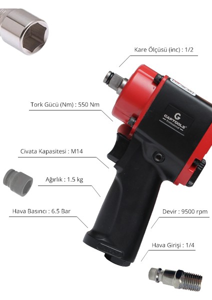 Gpm 1201 | 1/2 Mini Havalı Somun Sökme