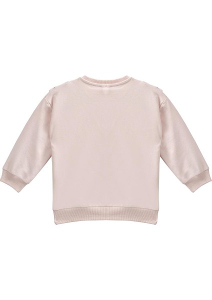 Kız Bebek Fırfır Detaylı Sweatshirt - Pembe
