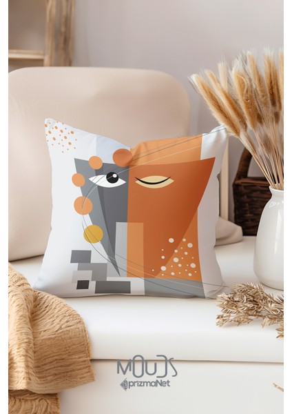 Çift Tarafı Baskılı Face Art Desenli 3'lü Kombin Süet Kırlent Kılıfı fiyatları