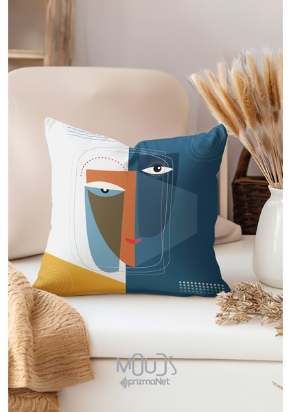 Çift Tarafı Baskılı Face Art Desenli 3'lü Kombin Süet Kırlent Kılıfı modelleri