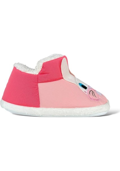 Çocuk Figürlü Panduf Ev Pandufu Ev Ayakkabısı Ev Botu Kreş Okul Ayakkabısı Pudra - Pembe