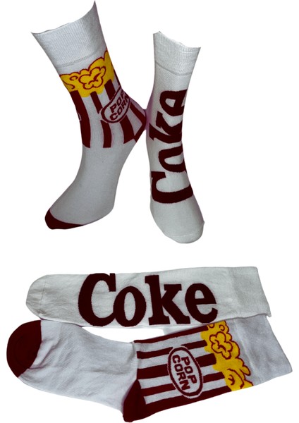 Coke And Pop Corn Kombinasyonlu Corap Seti