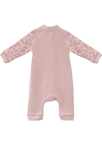 Kız Bebek Tavşan Nakışlı Kolları Garnili Tulum - Pembe modelleri