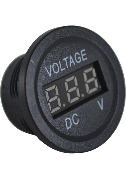 12V 24V Dc Voltmetre Yuvarlak Düz Kırmızı Rakam