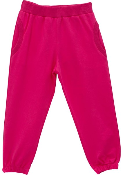 Kız Çocuk Cep Detaylı Paçası Lastikli Eşofman Altı - Fusya modelleri