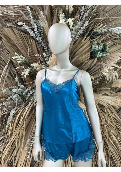 Saten Babydoll Şort Takımı