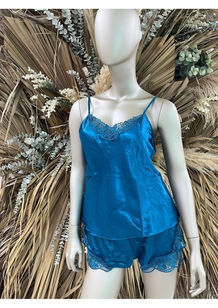 Saten Babydoll Şort Takımı