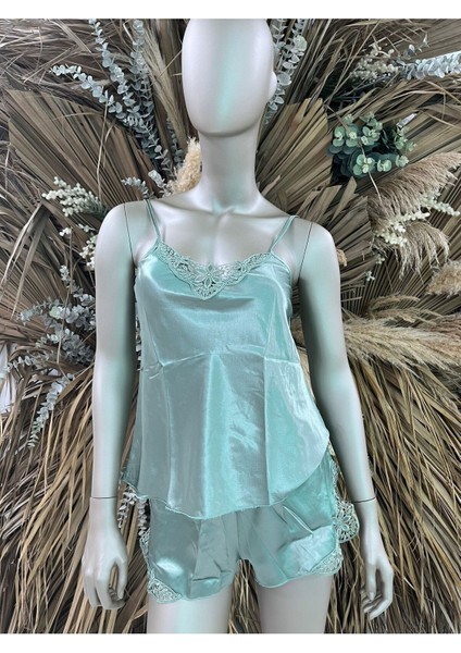 Saten Babydoll Şort Takımı