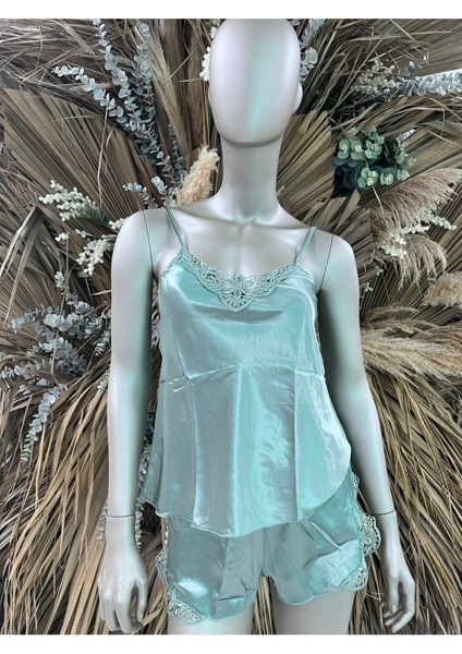 Saten Babydoll Şort Takımı