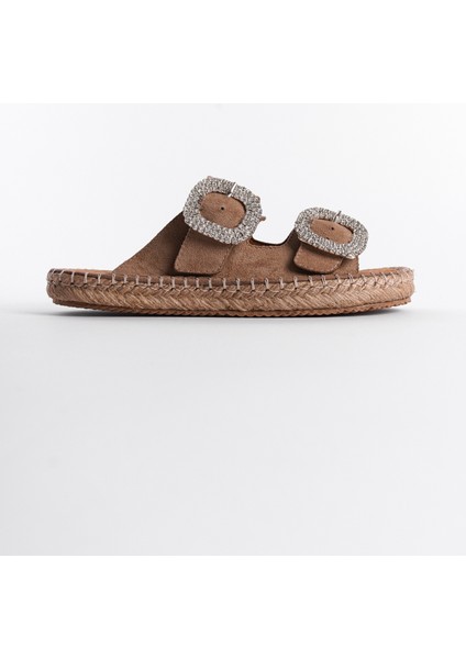 Taşlı Kadın Espadril Terlik