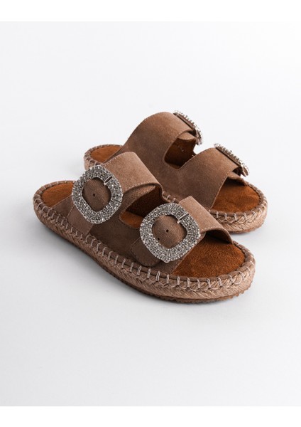Taşlı Kadın Espadril Terlik