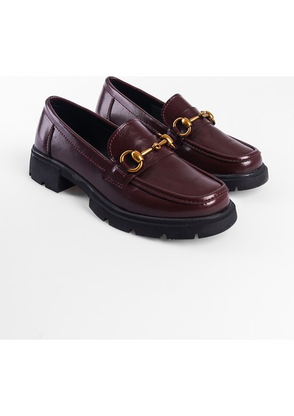 Trak Tabanlı Metal Tokalı Kadın Loafer