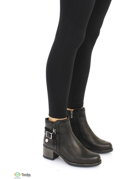 Kadın Hakiki Deri Kısa Kalın Topuklu Klasik Bot M25/KB4545 modelleri