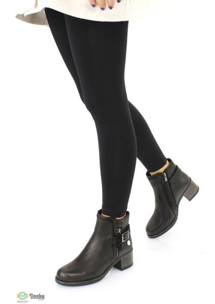 Kadın Hakiki Deri Kısa Kalın Topuklu Klasik Bot M25/KB4545 indirimleri