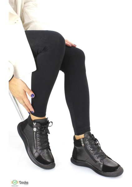 Kadın Günlük Ortopedik Hakiki Deri Kısa Spor Tarz Bot M25/KB1995