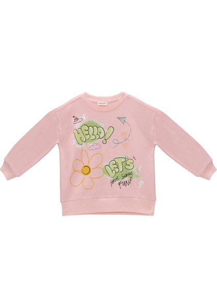 Kız Çocuk Baskılı Sweatshirt - Pembe fiyatları
