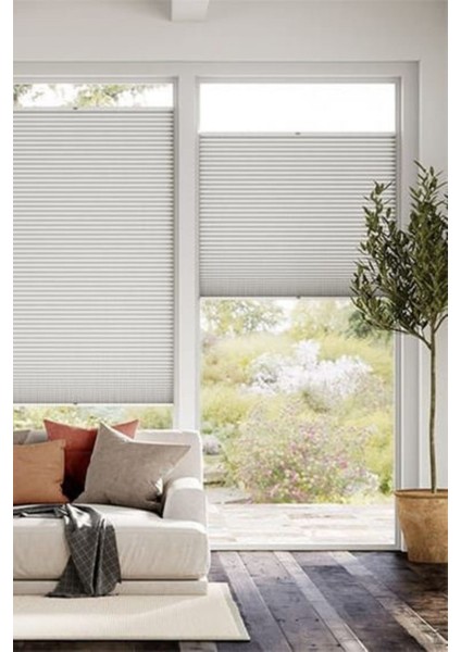 Plise Katlanır Cam Balkon Perdesi Beyaz fiyatları