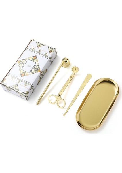 Paslanmaz Çelik 4 Parça Gold Saplı Mum Söndürücü CIN820SR