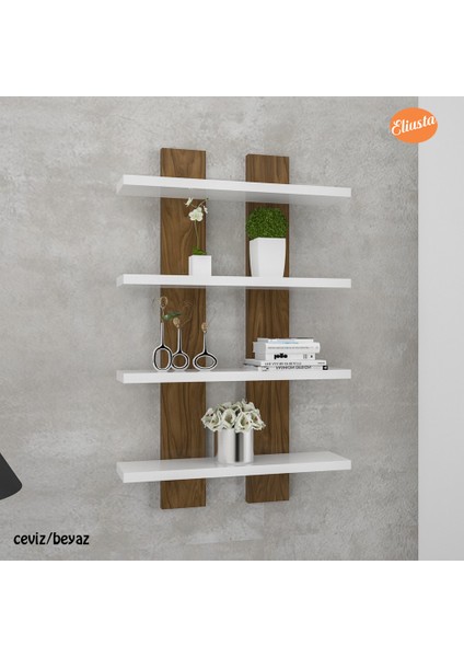 4 Raflı Duvar Unitesi Ofis 4 Lu Kitaplık Salon Duvar Rafı modelleri