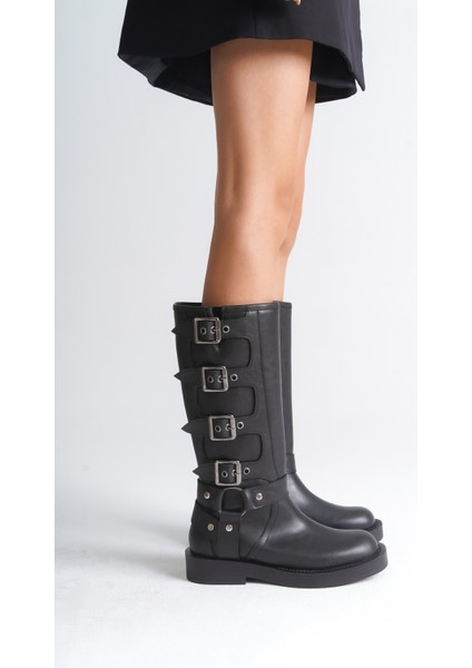 Motorcu Fermuarlı Kadın Çizme modelleri