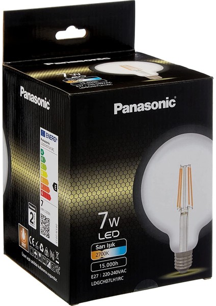 Panasonıc E27 Filament Rustik G125 Lamba 7WATT