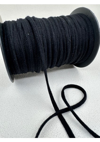 7 mm Pamuk Şerit Kordon-5 Metre-Siyah fiyatları