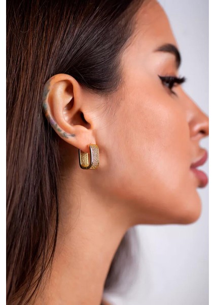 Gömme Zirkon Taşlı Kare Dizayn Vıp Rengi Halka Küpe fiyatları