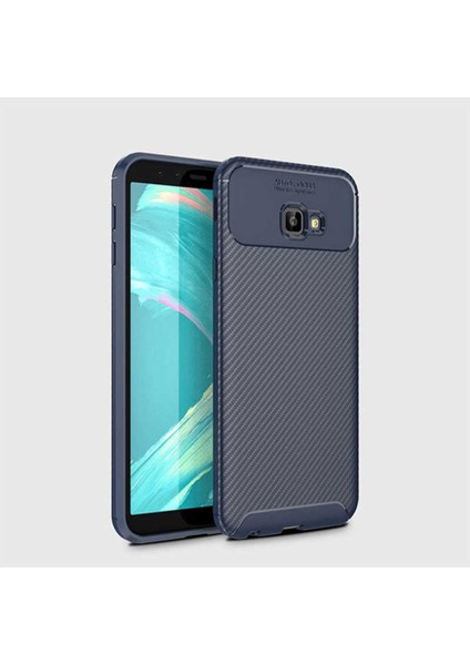 Samsung Galaxy J4 Plus Kılıf Negro Karbon Desen Silikon + Ekran Koruyucu