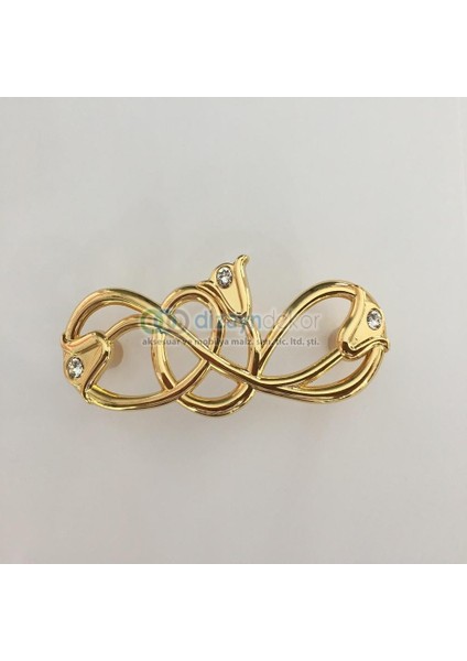 Swarovski Taşlı 128 mm Altın