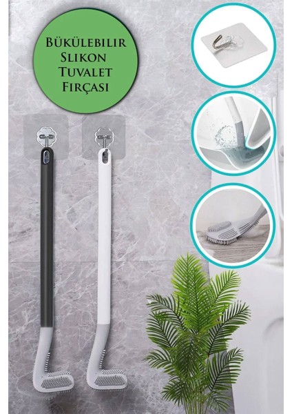 1 Adet Pratik Golf Tasarımlı Su Damlatmaz Bükülebilir Silikon Tuvalet Fırçası Wc Klozet Fırçası