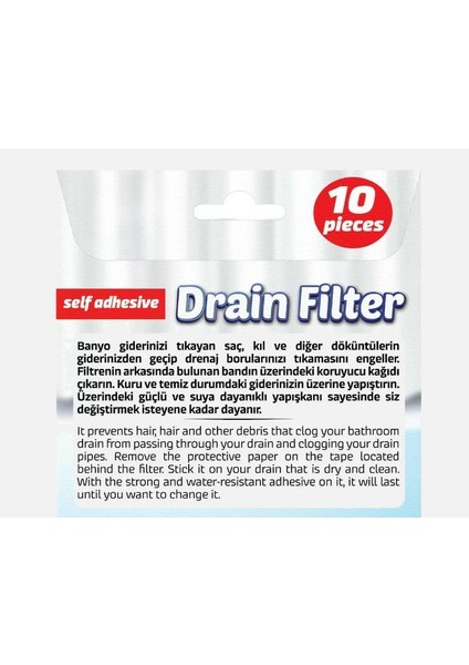 Kendinden Yapışkanlı Gider Filtresi