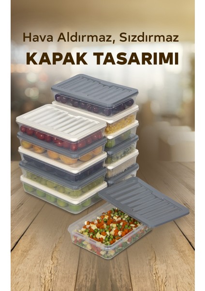 12'li Renkli Buzdolabı Düzenleyici Buzluk ve Mikrodalga Saklama Kabı 12X1200 ml fiyatları