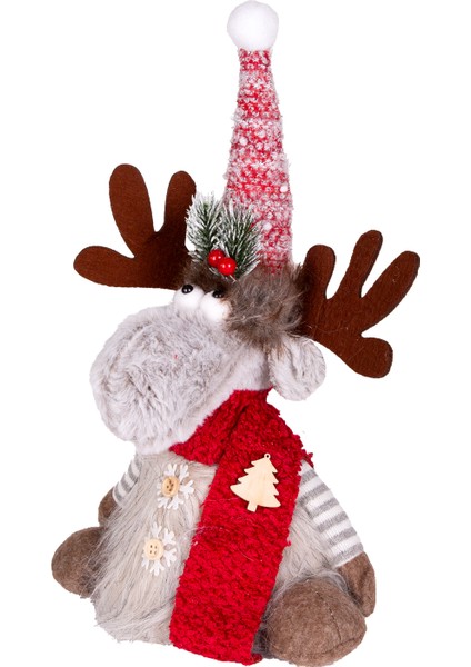 Yılbaşı Süsü Geyik Kırmızı-Gri 17X10X35 Cm. fiyatları