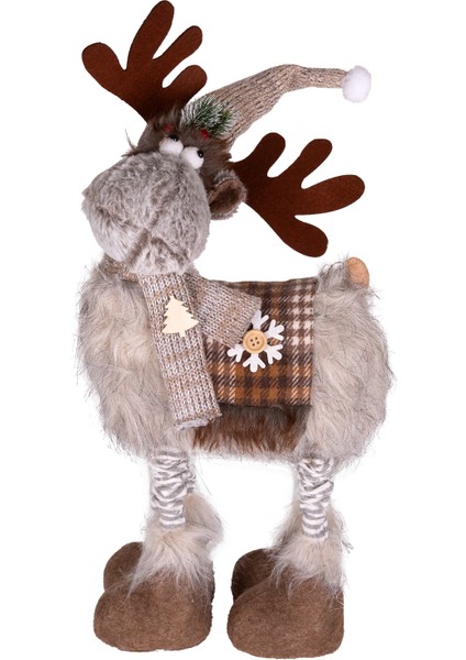 Yılbaşı Süsü Geyik Figürü Işıklı Teleskop Uzayan Bacaklı Gri 31X15X72 modelleri