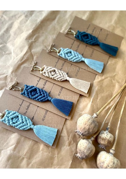 El Örmesi Makrome Anahtarlık Düğün Kına Söz Sünnet Nişan Için Hediyelik -50 Adet