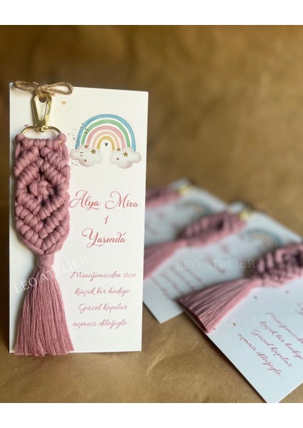 El Örmesi Makrome Anahtarlık Düğün Kına Söz Sünnet Nişan Için Hediyelik-10 Adet