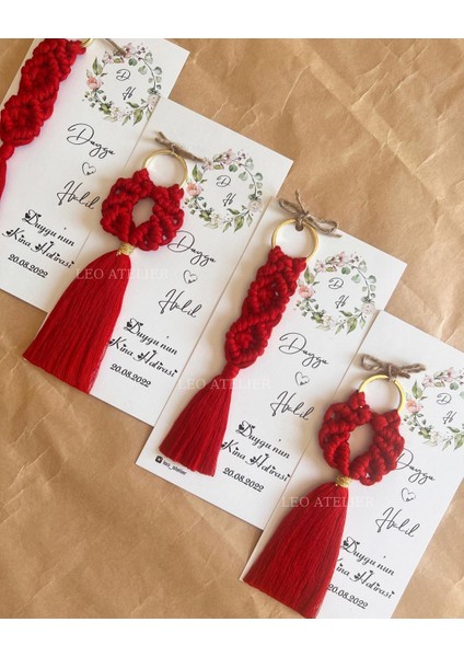 El Örmesi Makrome Anahtarlık Düğün Kına Söz Sünnet Nişan Için Hediyelik -50 Adet