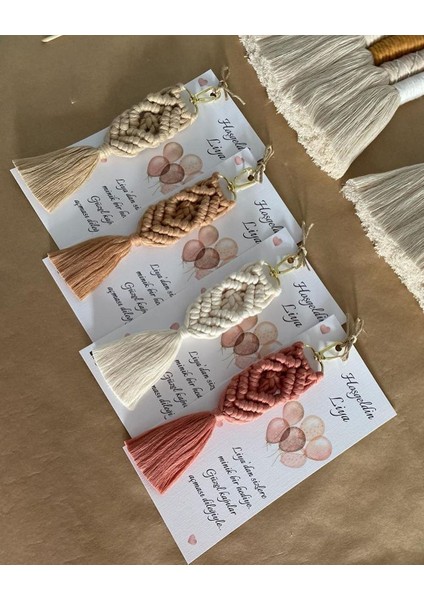 El Örmesi Makrome Anahtarlık Düğün Kına Söz Sünnet Nişan Için Hediyelik -25 Adet